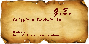 Gulyás Borbála névjegykártya